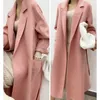 MAX 2022 new trendy brand Mara women's coat Autumn Bathrobe m Labbro Water Ripple Pink High-end Double-sided Cashmere Coat Women US SIZE