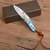 En Kaliteli Şam Küçük EDC Cep Katlanır Bıçak Şam Çelik Bıçak Abalone Kabuk Kolu Hediye Bıçaklar Hediye Kutusu ile