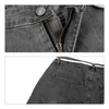 Jeans pour hommes à la mode hommes maigre motard détruit effiloché coupe Denim déchiré pantalon côté rayure crayon Hip Hop Streetwear1