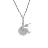 Wheelchair Machine Gun Necklace Pendant Iced Out Zircon with Rope Chain Tennis Chain for Men Women8156147