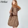 Ritorno di vendita calda! Parka lungo da donna con cappuccio in pelliccia Piumino invernale caldo Piumino in piumino d'anatra al 90% con collo in pelliccia ZK10079D 201202