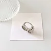925 Silver Ring Hollow Letters Ring Simple Fashion Jewelry Hip Hop Punk Ring Party Gift Accessory Charm Jewelry