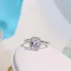 TSHOU34 TIFF 925 Кристалл Серебрянные кольца для ювелирных изделий Wedding Engagement аксессуаров Fine Gift 201026