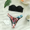 High Leg Bandeau bikini set Maillots de bain femme deux pièces maillot de bain taille haute Bikini femmes maillot de bain biquini T200508