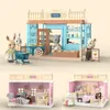 DIY يدوي Dollhouse محاكاة البيت لعبة مصغرة دمية دمية فيلا كوالا بلدة الحمام المطبخ ألعاب غرفة نوم للأطفال LJ201126