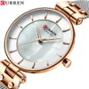 Curren Creative Simple Quartz Watch Women's Dress Steel Mesh Watches新しい時計の女性ブレスレットウォッチRelogios Feminino 201120