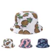 Cloches 2021 Moda Güzel Yaz Beyaz Ananas Baskılı Kova Şapkaları Açık Mekan Balıkçılık Güneş Kapakları Kadın Kızlar1