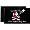 Пользовательский 3x5ft Time Flies Pirate Flag. Наружный внутренний, 100D полиэфир, висящий национальный цифровой печать быстрая доставка