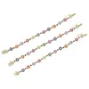 New Beautiful Multi Flower Gemstones Bracelet with Rainbow Cz Paved Women Wedding Bracelet Bangle Wholesale Bulk 2020 New Styles