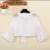 Knit Shrug Women Casual Half Sleeve Lace Solid Light Crop Open Stitch Cardigan Short All-match Shawl