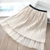 3Color Girls Skirts lace Pleated kids skirts fashion long girls skirt Autumn winter new 2020 girls clothes kids clothing wholesale