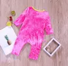 2020 bébé fille vêtements cravate teinture enfant en bas âge filles barboteuse dinosaures imprimé enfants combinaisons à manches longues nouveau-né bébé Boutique vêtements