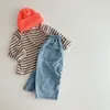 MILANCEL vestiti per bambini camicetta per neonati a righe camicetta corta per bambine base camicia a maniche lunghe top per bambini 210226