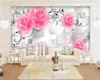Beibehang personalizados rosas papel de parede casa decoração mural fantasia parede de fundo TV 3D sala do quarto 3d