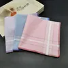 100% bawełna Plaid chusteczka Kobiety Mężczyźni Tabela Satyna Hankerchiefs Ręcznik Dorosły Kwadrat Knit Whousal Bochłonny Ręcznik do mycia 28 * 28 cm BH4222 Tyj