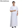 Beonlema arabski islamski Hombre letnie krótkie rękawy Thobe dla mężczyzn kaftan Homme muzułmańskie ubrania Abaya Baju muzułmańskie Pria1208x