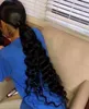 Loose Deep Wave Brazilian Hair Pony Tail Penteado Africano Americano Afro Americano Molhado e Ondulado Caçador De Cabelo Cordão Clipe In140G