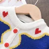 Melario kids knitwear pakken meisjes baby cartoon prinses truien jassen ruche schattige jurk 2 stks outfits gebreide kleding sets 211224