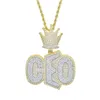 CEO Pendant Necklace For Men Top Quality Micro Pave 5A CZ Ceo Collection Hip Hop Rock Punk Jewelry304e