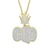 CEO hanger ketting voor mannen topkwaliteit micro pave 5A CZ Ceo collectie hiphop rock punk Jewelry304e