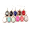 Altın Tasarımcı Faceted Akrilik Oval Charms Küpe Kadınlar Için Küçük Rhinestone Reçine Dangle Küpe Butik Takı Noel Hediyeleri