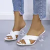 Nuovi sexy tacchi alti pantofole donna quadrata di piedi moda signore sandali estate packway da estate paccia