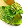 Chaussures habillées 2022 Design italien à venir de haute qualité Style de mode dames de mariage et sac ensemble en couleur vert citron pour la fête