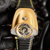 新しいアジムスグラントゥリスモ4バリアントSP.SS.GT.N001 MIYOTAオートマチックメンズウォッチスケルトンダイヤルローズゴールドケースウォッチベストバージョンhello_watch 222j