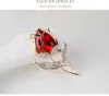 Gold Crystal tulip brooch pins Diamond flower dress business suit top brooches for women fashion jewelry will and sandy