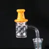 Dicker Quarz-Banger-Nagel, kleines Flammenmuster, 14 mm Außengelenk, 90-Grad-Rauchzubehör für Glasbong-Wasserpfeife Dab Rig