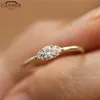 À la mode mince or argent couleur anneaux pour les femmes mode or Zircon bague de mariage bague bijoux livraison directe