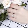 TransGems Solid 14K 585 White Gold Engagement for Women 1ct ct F Color Ring Wedding Fine Jewelry Y200620