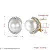 Stud Bröllop Jewellry Vit Cubic Zirconia Pearl Örhängen Guldöverdrag för kvinnor Mode Smycken E20961