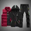 Großhandel Sweatsuits Winter Männer Sets 3 Stück Set Weste Hoodie Sweatpant Warme Casual Herren Trainingsanzüge Designer Kleidung 211222