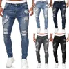 Herr Jeans Elastisk midja Skinny Jeans Herrmode 2020 Stretch Ripped Byxor Streetwear Herr Denim Jeans klänningar S-3XL