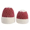 2020 Mode Ouder Kind Knit Mutsen Vierkante Rhombus Jacquard Kerstmis Mama Daddy Infant Mutse Winter Keep Warn Beanie Hoed voor familie