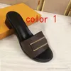 Shoes Slippers Classic Designer Women Soft Cowhide 100% Leather Thick Heels Metal Woman Beach Lazy Baotou Sandals Lock Head High Heeled Large Size 35-41-42 Us4-us11