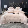 Bedding Sets Luxury Silk Soft Cotton Chic Embroidered Duvet Cover Set Bed Sheet Pillowcases Queen King Size Home Textiles