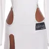 Traje de Palco Vestido de Dança Latina Sexy Feminino Estilo da Moda Branco Salsa Tango Vestidos Lady Rumba Flamenco Trajes de Competição B2051