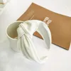 New Fashion Women Headband Adult Wide Side Solid Color Hairband Center Knot Turban Casual Hair Accessories