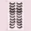 Mix Styles 10 paar faux 3D Mink Eyelashes Natural Long False Wimper Cross Dikke wreedheid Gratis Zachte Lash Extension Makeup