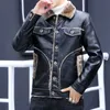 Winter Jacket Mens Vintage Black Leather Jacket Men päls fodrad Slå ner krage casualrockar manlig varm tjock kappa plus storlek 4xl 201127