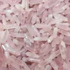 Cristal natural de pedra semiprecioso hexágono prisma rosa rosa quartzo encantos para brincos de colar jóias fazendo