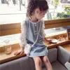 女の子の花びらのドレスのための子供たちのポテールの長袖フォーマルドレス子供服プリンセスの誕生日のドレス4 5 7 9 11 13年G1218