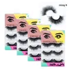 3D Vison Cils Naturel Faux Cils Extension De Cils Longs Faux Faux Cils Outils De Maquillage 4 Paires / lot