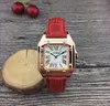 Gran oferta, reloj de lujo para mujer, 32mm, nueva moda, relojes de vestir para mujer, caja cuadrada, correa de cuero, reloj femenino, reloj de pulsera de cuarzo para mujer