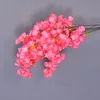 1M Cherry Blossom Tree 4 Fork Sakura Branch Artificial Flowers Silk Wedding Background Wall Decoration Bouquet 100 Pcs