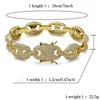 Bracciale a catena con perline di zirconi ghiacciati Materiale in rame Oro Argento Colore Bling Bling CZ Bracciale hip hop da uomo1459212