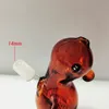 4.7 inch Mini Small Smoking Pipe Recycler Oil Dab Rigs Colorful Shisha Hookahs Penguin shaped Cute Thick Glass Bongs Brown 14mm Water Pipes