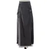 Våren 2020 Vintage Ethnic kjol Kvinnor Folk Patchwork Lace Up A Line Long Kjol Maxi Empire High midje Plus Size S LJ201029